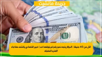 أقل من 40 جنيهًا.. الدولار يتجه نحو رقم لم يتوقعه أحد خبير اقتصادي يكشف مفاجأة الفترة المقبلة 1